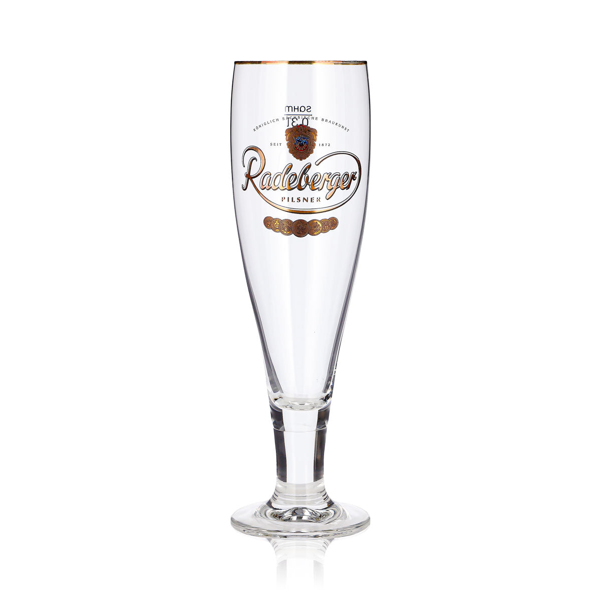 6 bicchieri da birra Radeberger da 0,3 l, modello "Pokal", Pilsner con bordo dorato e Sahm – Vista 3