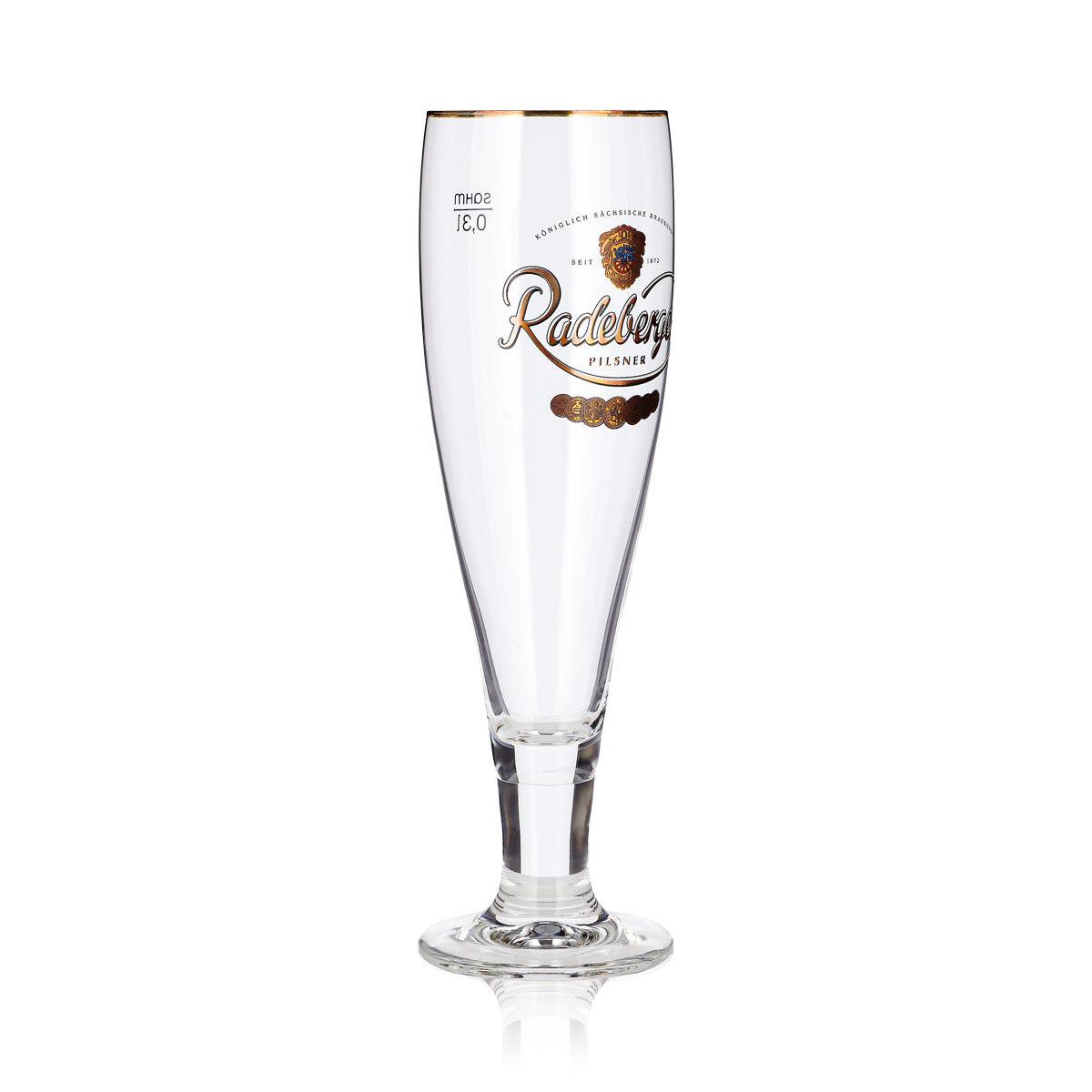 6 bicchieri da birra Radeberger da 0,3 l, modello "Pokal", Pilsner con bordo dorato e Sahm – Vista 4