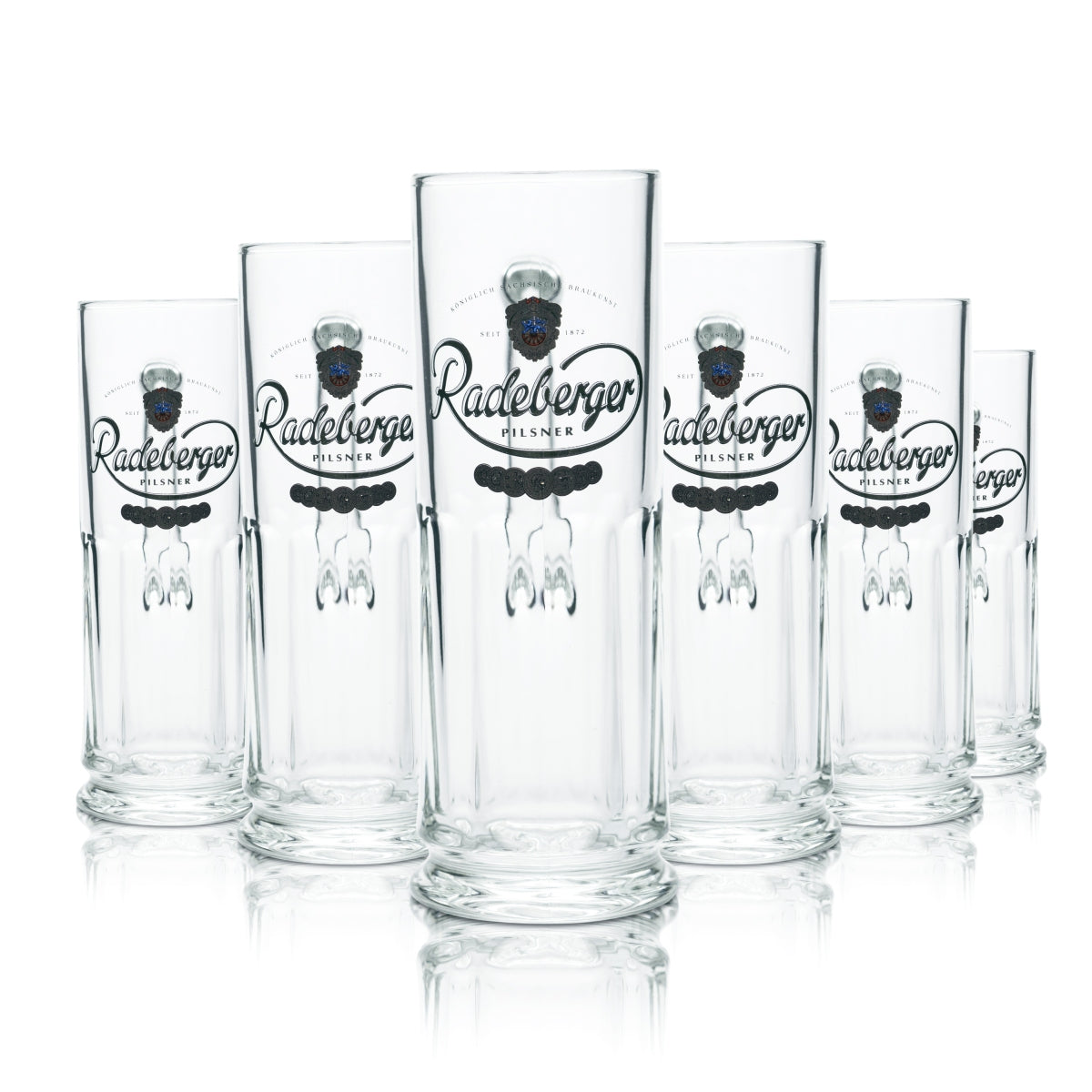 6 bicchieri da birra Radeberger da 0,4 l, boccale Humpen, bicchieri Seidel, birrificio, gastronomia