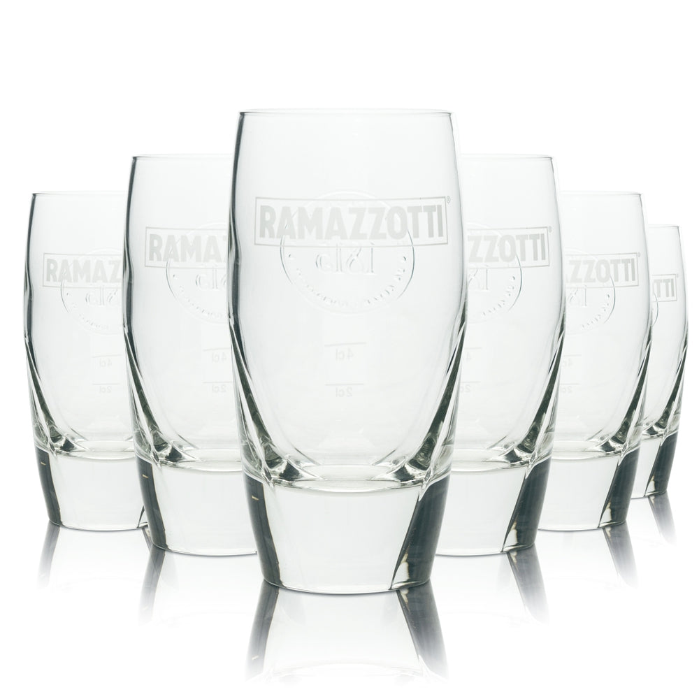 6 bicchieri Ramazzotti 0,2 l tumbler Crema Relief bicchieri Gastro Amaro Cappuccino 1815