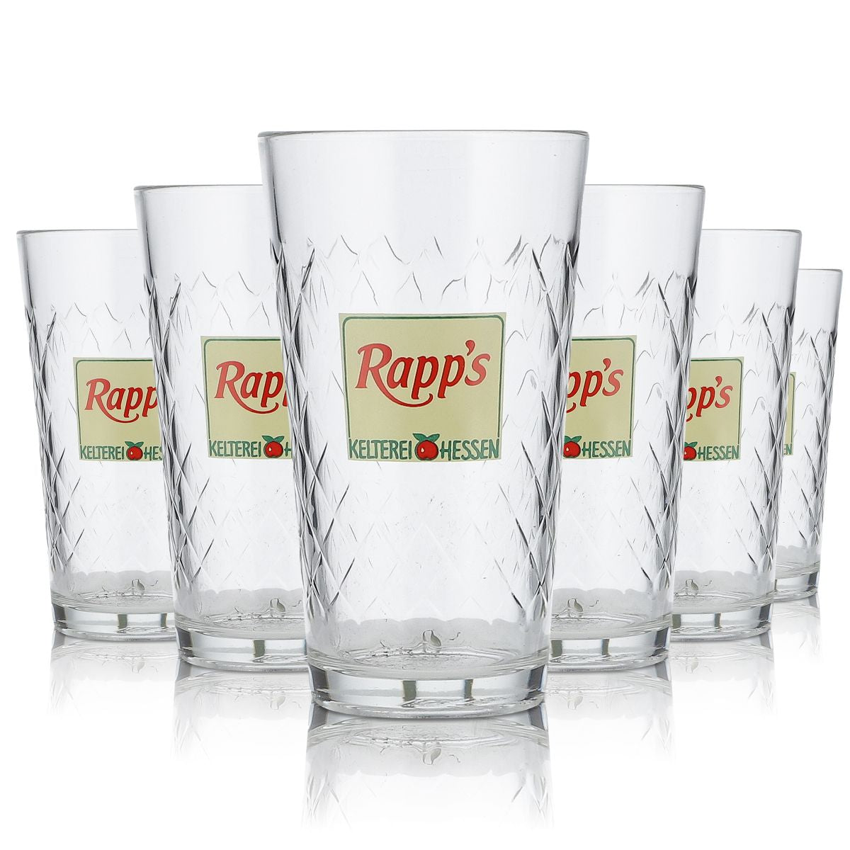 6 bicchieri Rapps da 0,25 l per sidro Willi Set di bicchieri con taglio a rilievo e contorno