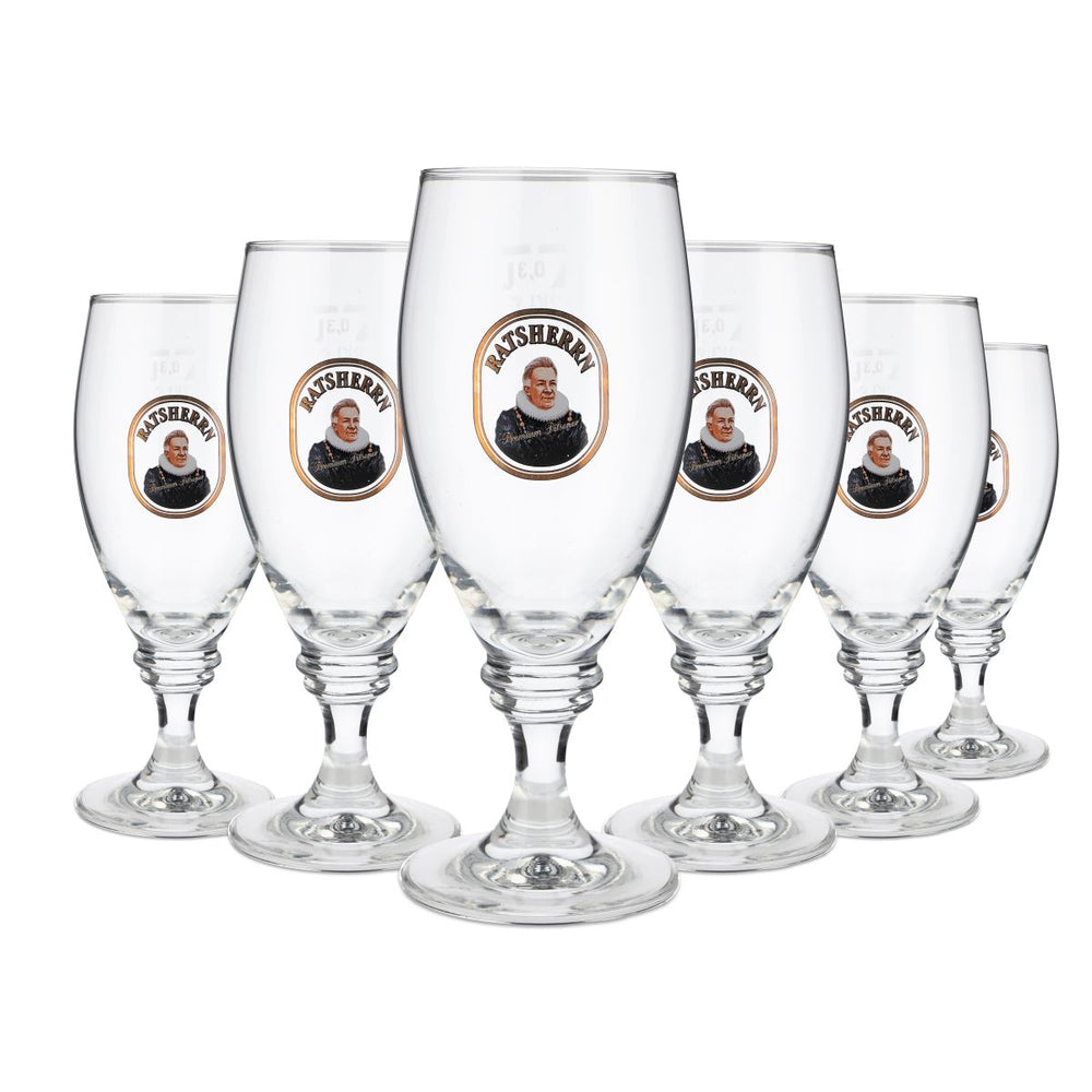 6 bicchieri da birra Ratsherrn da 0,3 l Bicchieri da birra Bicchiere a calice "vecchio modello" Tulipano