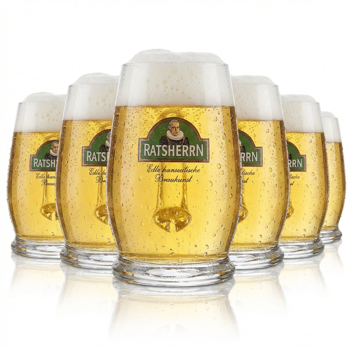 6 bicchieri Ratsherrn da 0,4 l Set di boccali da birra, boccali, bicchieri da birra, birrificio, ristorazione, rovere