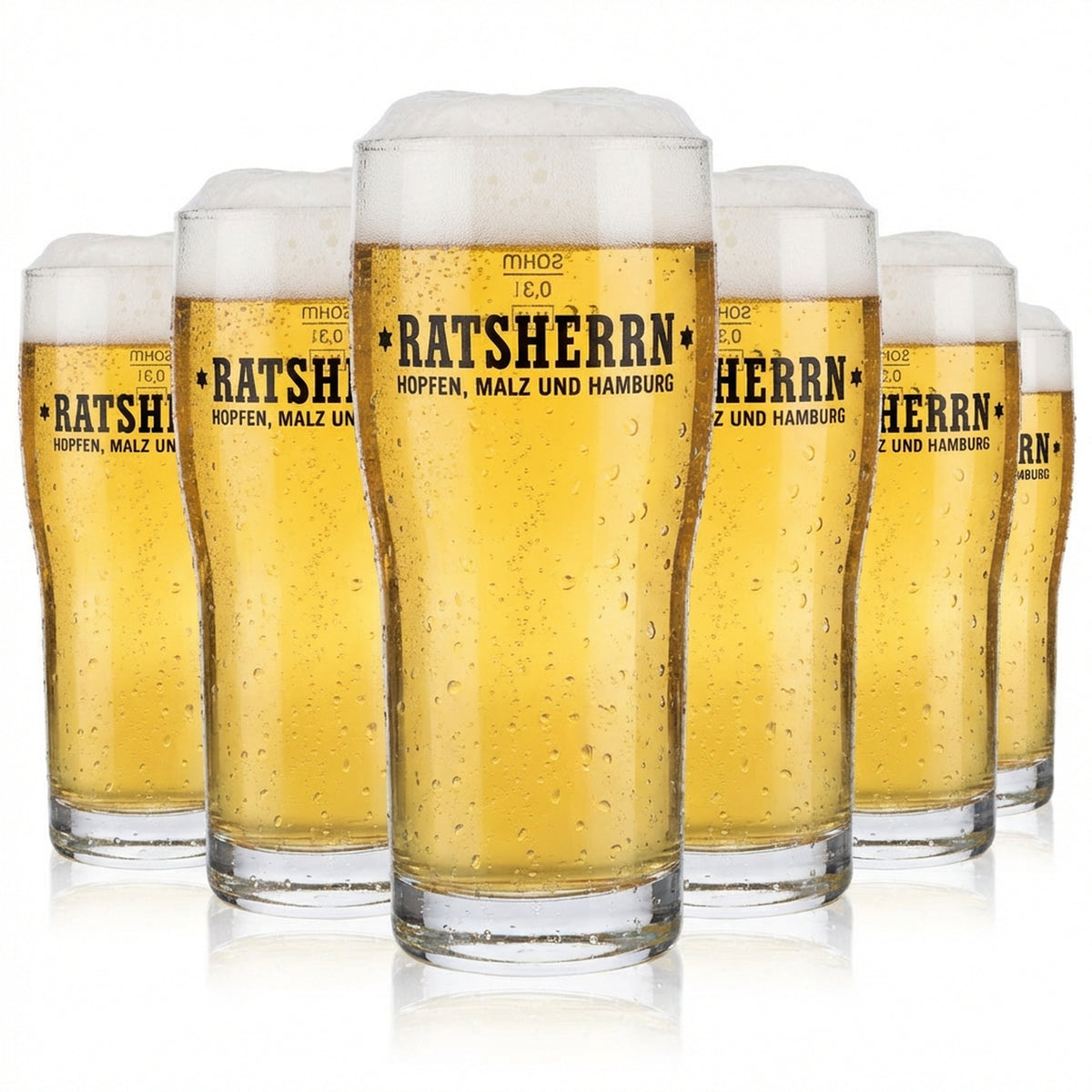 6 bicchieri da birra Ratsherrn Pils da 0,3 l Bicchieri da birra "Brewhouse" Bicchieri esclusivi