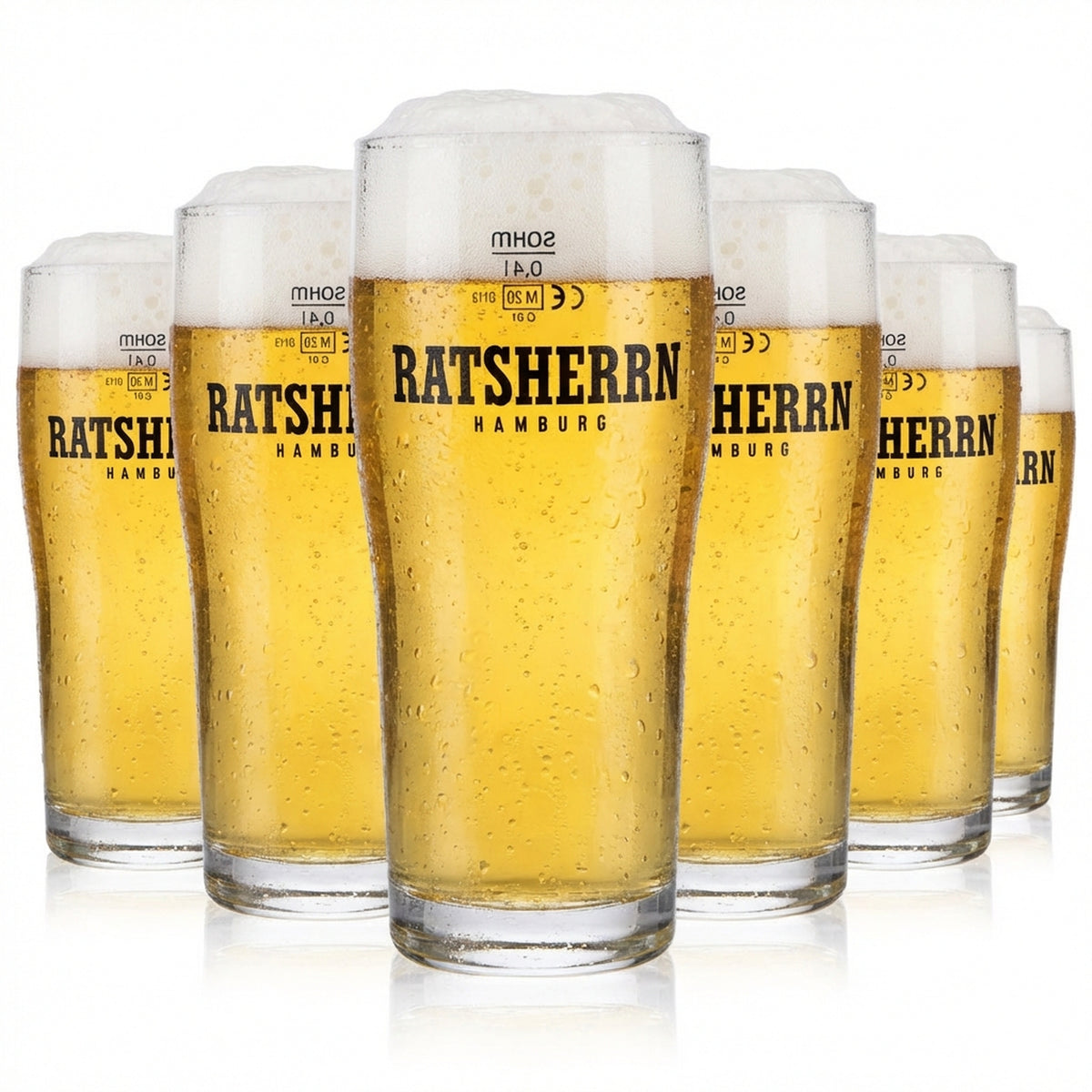 6 bicchieri da birra Ratsherrn Pils da 0,4 l Bicchieri da birra "Brewhouse" Bicchieri esclusivi