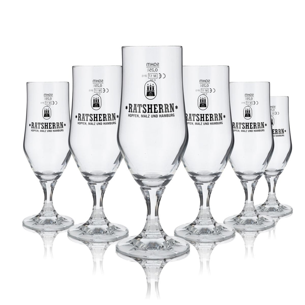 6 bicchieri da birra Ratsherrn Pils Bicchieri da birra Esclusiva coppa 0,25 l Hammerburg