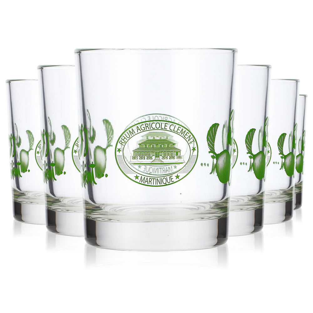 6 bicchieri da rum Clement, tumbler da 0,16 l, bicchieri da whisky Old Fashioned (set da 6)