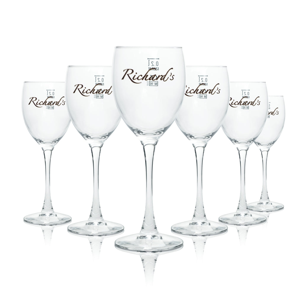 6 bicchieri da vino bianco Richard's 0,2 l calice con stelo bicchieri da cocktail long drink bar