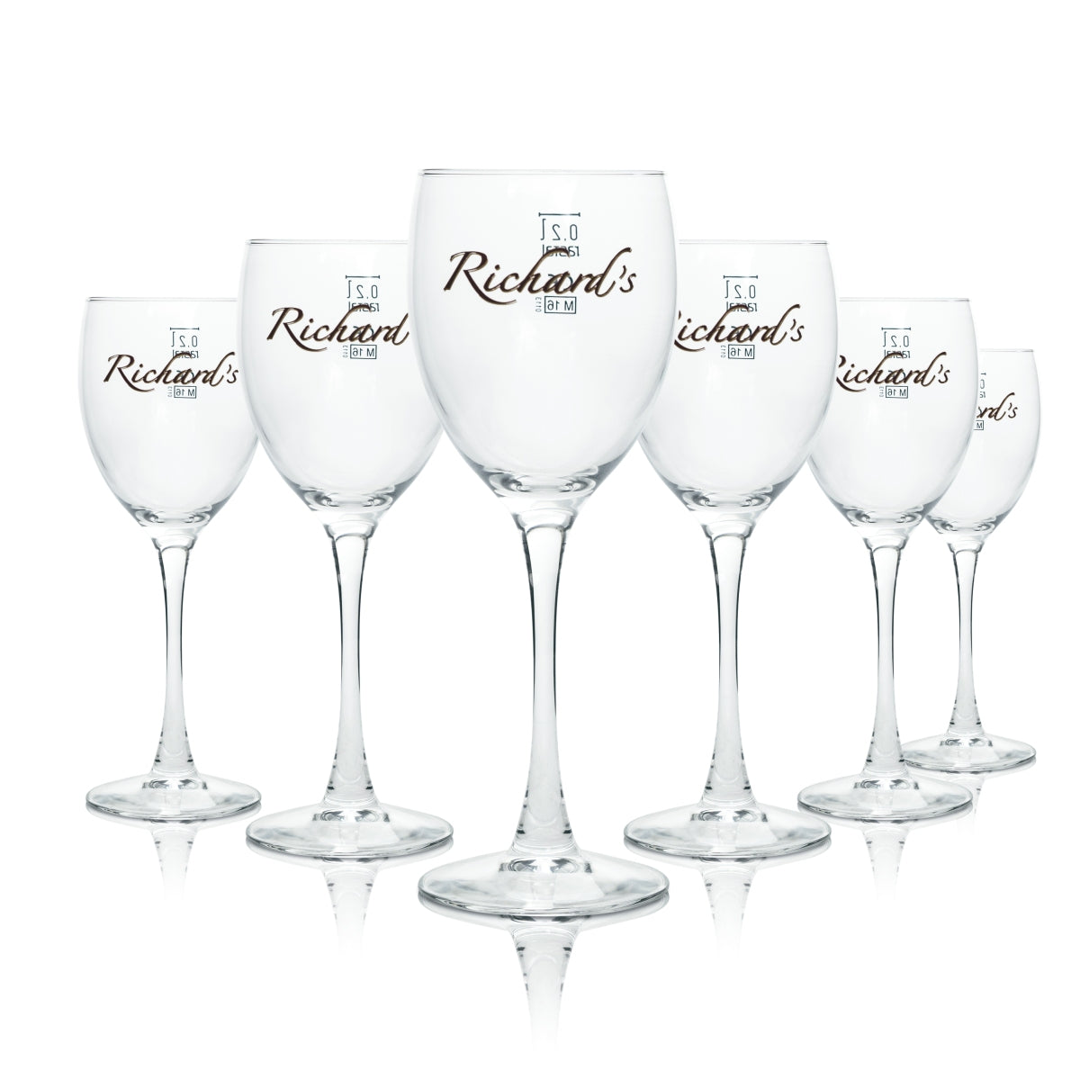 6 bicchieri da vino bianco Richard's 0,2 l calice con stelo bicchieri da cocktail long drink bar