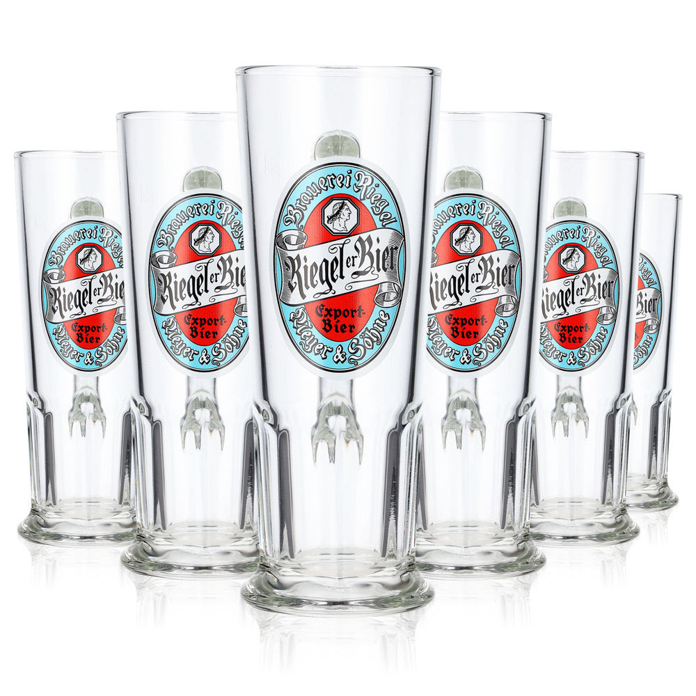 6 bicchieri da birra Riegele da 0,25 l, boccale Habsburg-Seidel Sahm (set da 6)