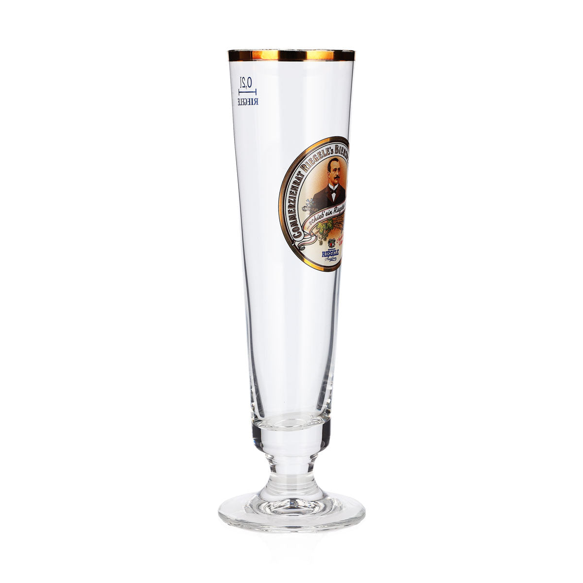 6 bicchieri da birra Riegele da 0,2 l, a forma di coppa, con ritratto sul logo rc – Vista 3