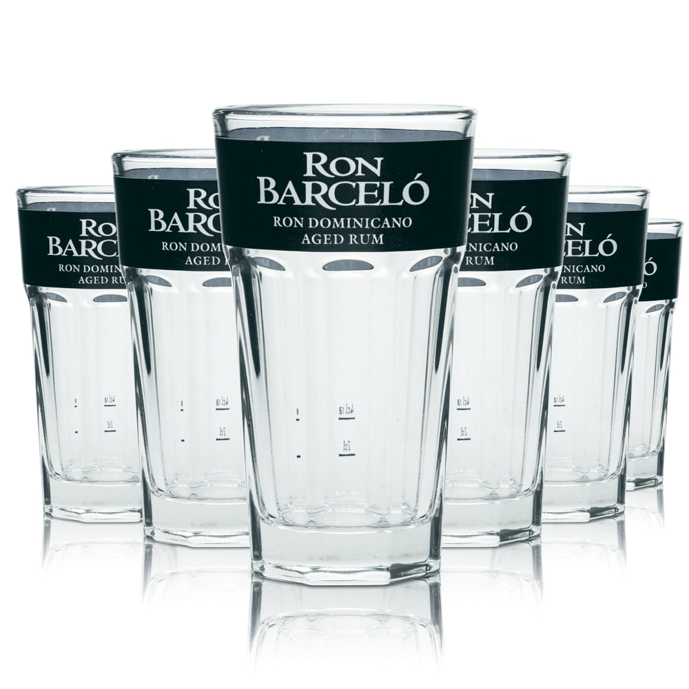 6 bicchieri da rum Ron Barcelo 0,34 l bicchieri da long drink cocktail con rilievo 2 cl 4 cl