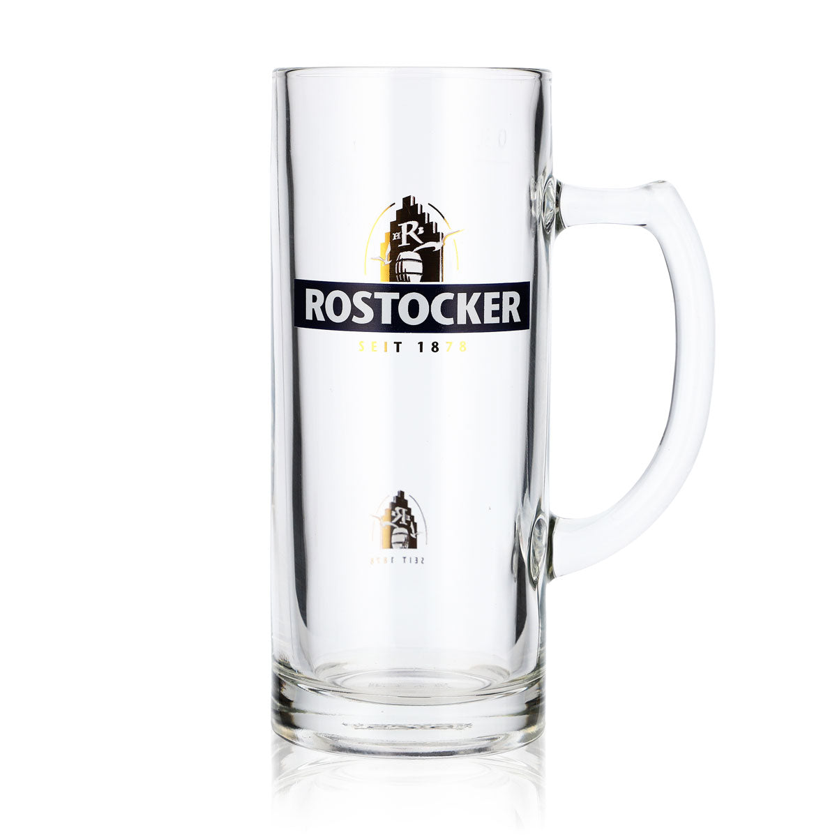 6 bicchieri da birra Rostocker Bier Glas Bierseidel 0,3 l blu con logo dorato Rastal – Vista 2