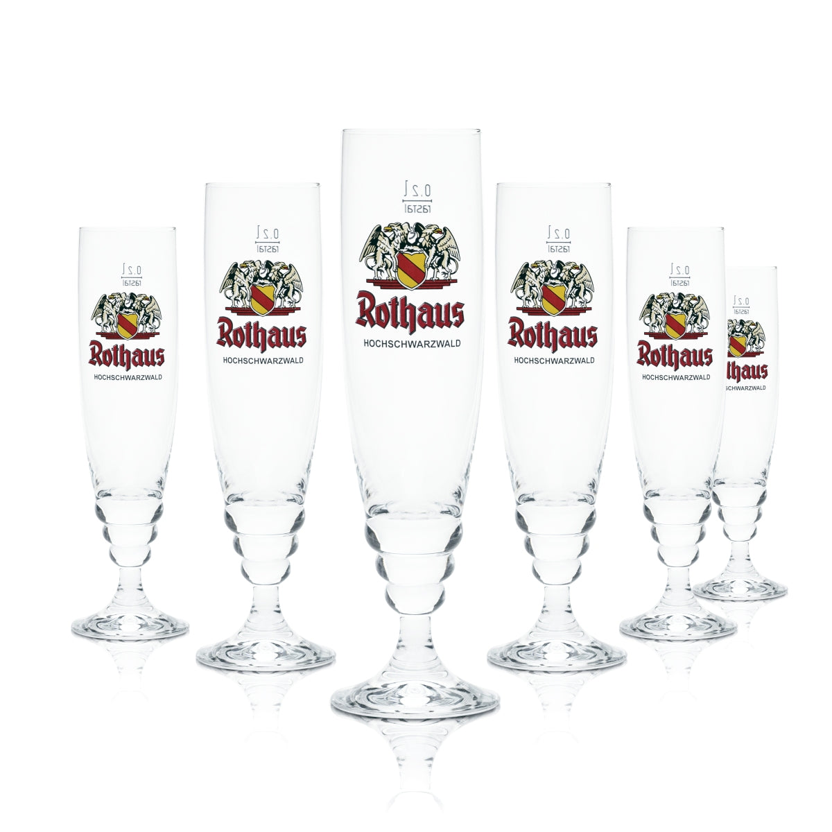 6 bicchieri da birra Rothaus da 0,2 l Set di bicchieri da birra Pilstulpe calibrati per la ristorazione
