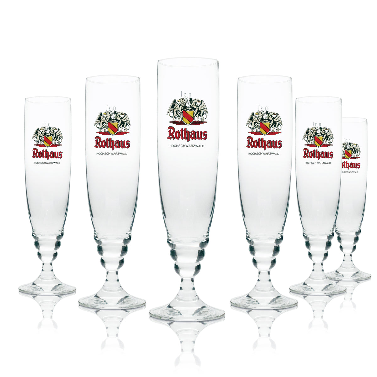 6 bicchieri da birra Rothaus da 0,3 l, eleganti bicchieri a calice, set di bicchieri da birra pilstner calibrati per la ristorazione – Vista 6