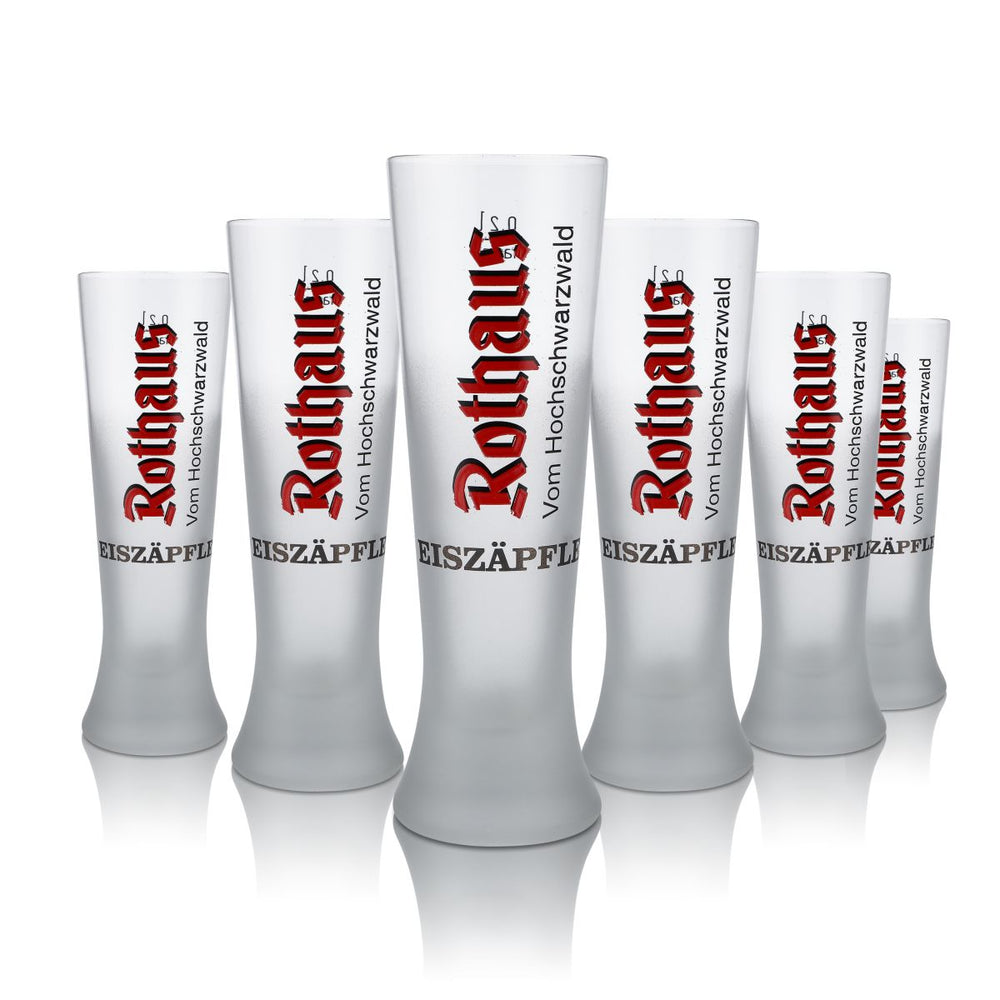 6 bicchieri Rothaus Eiszäpfle 0,2 l, design frosted, birrificio Baden