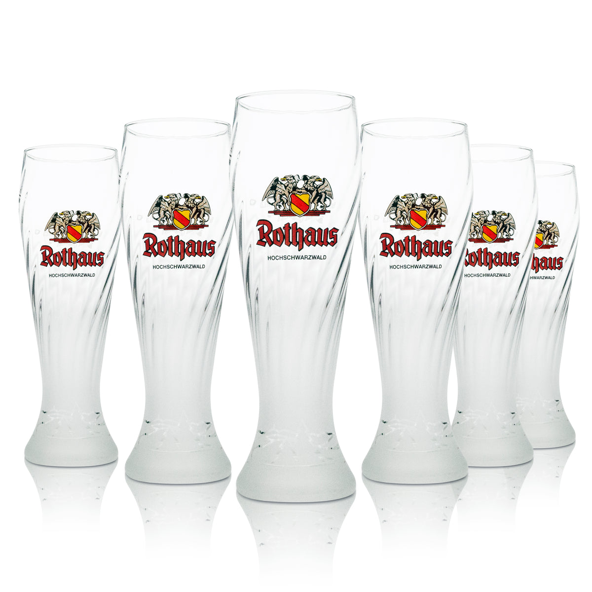 6 bicchieri Rothaus da 0,5 l per birra bianca Hefeweizen, design satinato, birrificio Baden – Vista 4