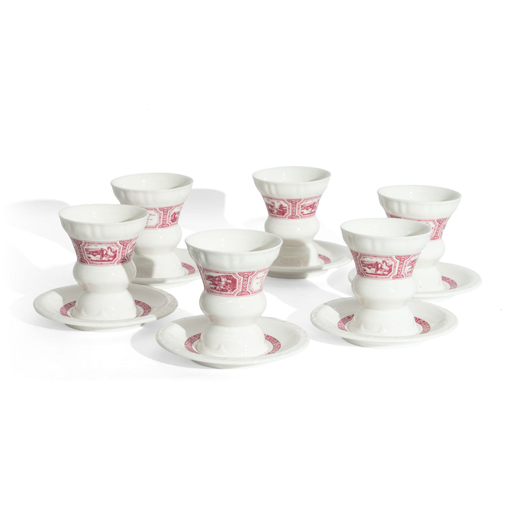 6x caffè Rüdesheimer Asbach Collection tazza in ceramica da 0,26 l + piattino
