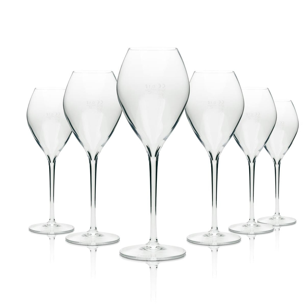 6 flûte per champagne Ruinart con scritta sulla base