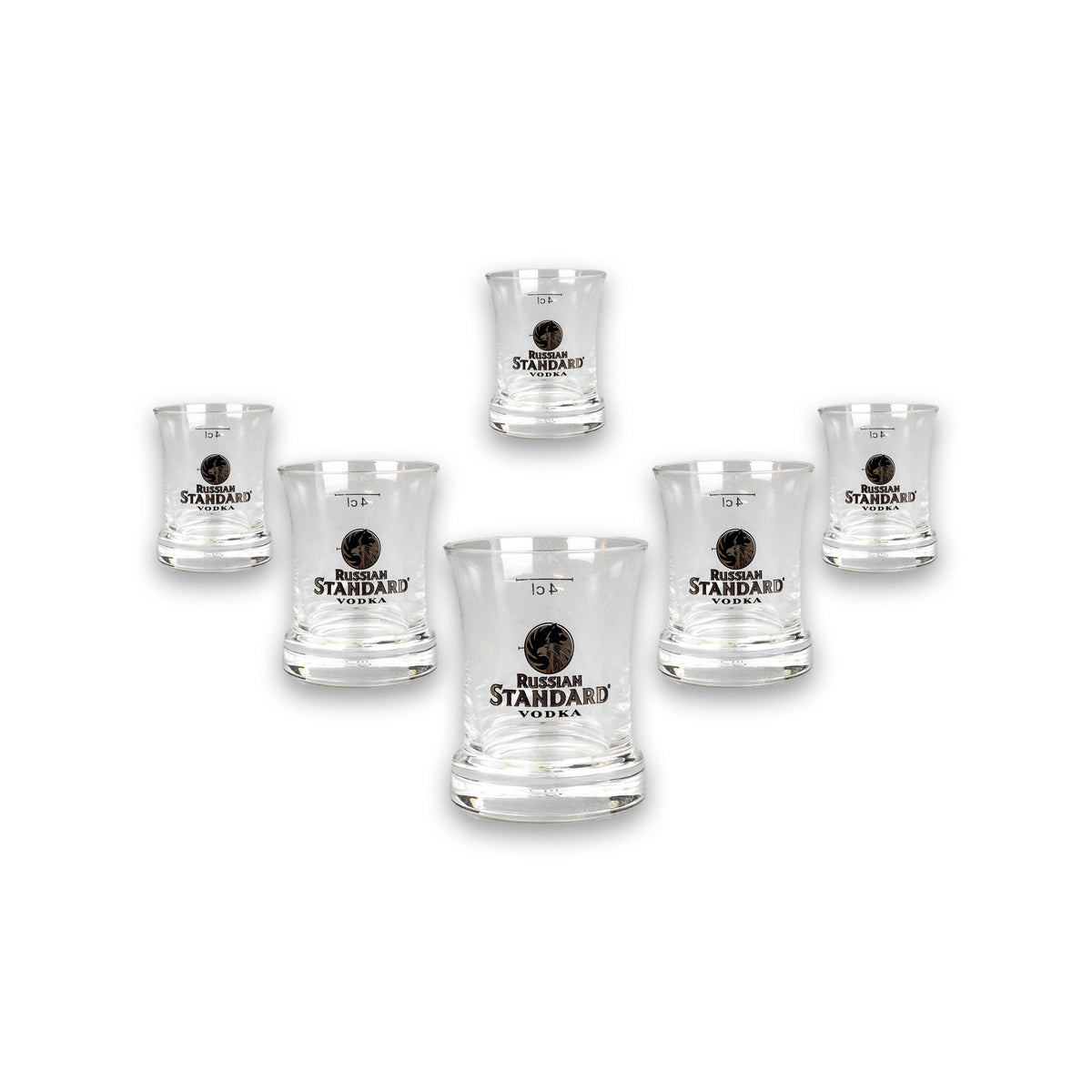6 bicchierini da shot Russian Standard Vodka 4 cl