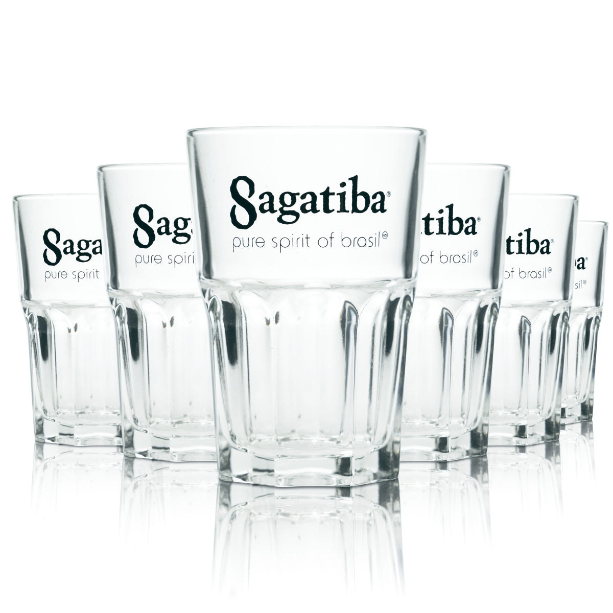 6 bicchieri Sagatiba in vetro da 0,35 l per cocktail long drink Cachaca Gastro Mojito Bar