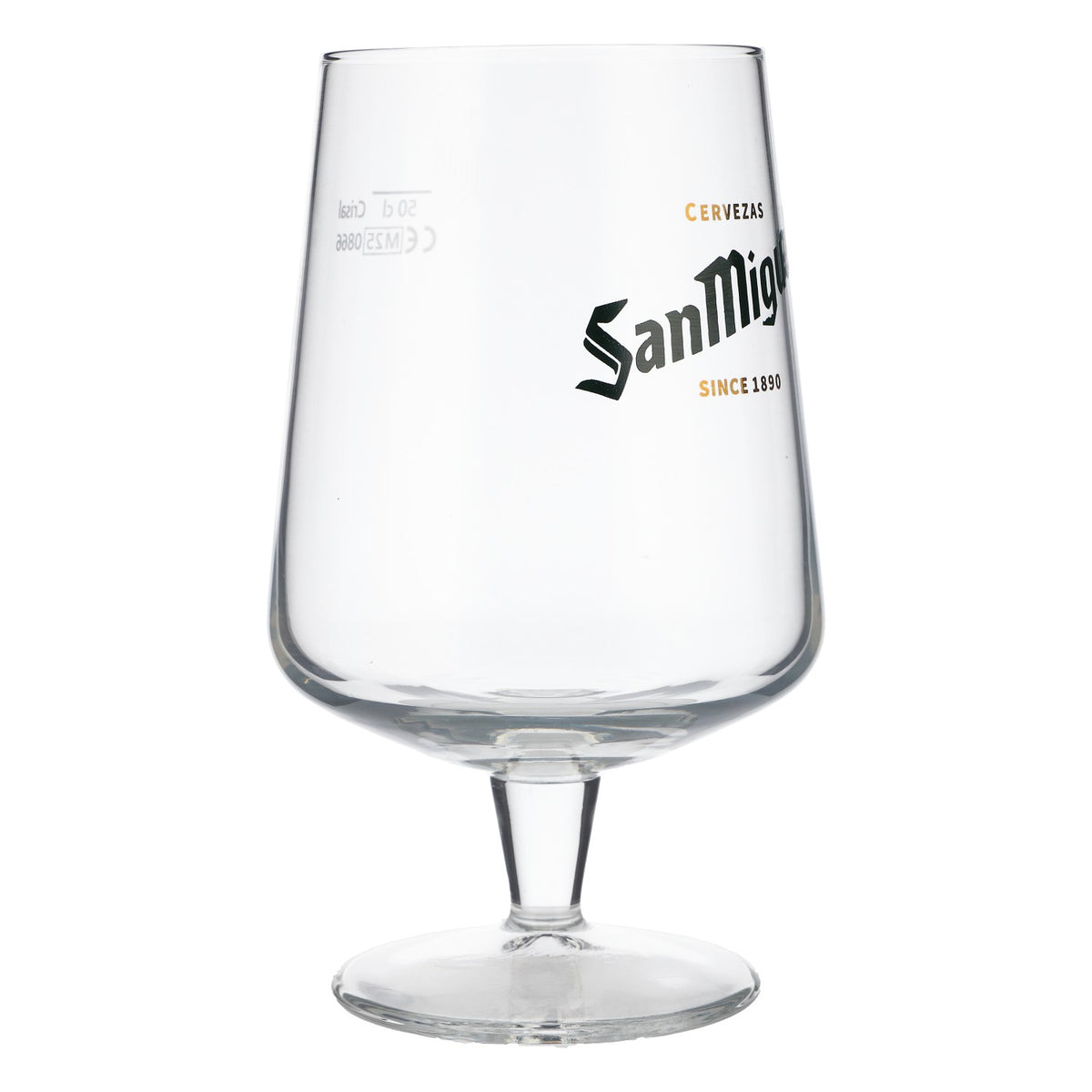 6 bicchieri da birra San Miguel da 0,5 l, forma bombata, logo verde – Vista 3