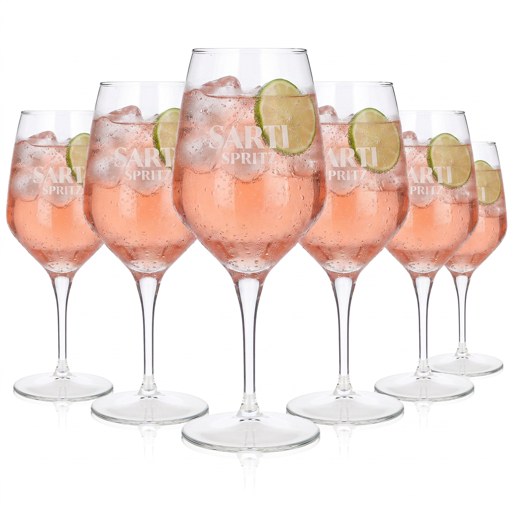 6 bicchieri da vino Sarti 0,44 l Bicchieri da cocktail Sarti Rosa Spritz Aperitivo Drink