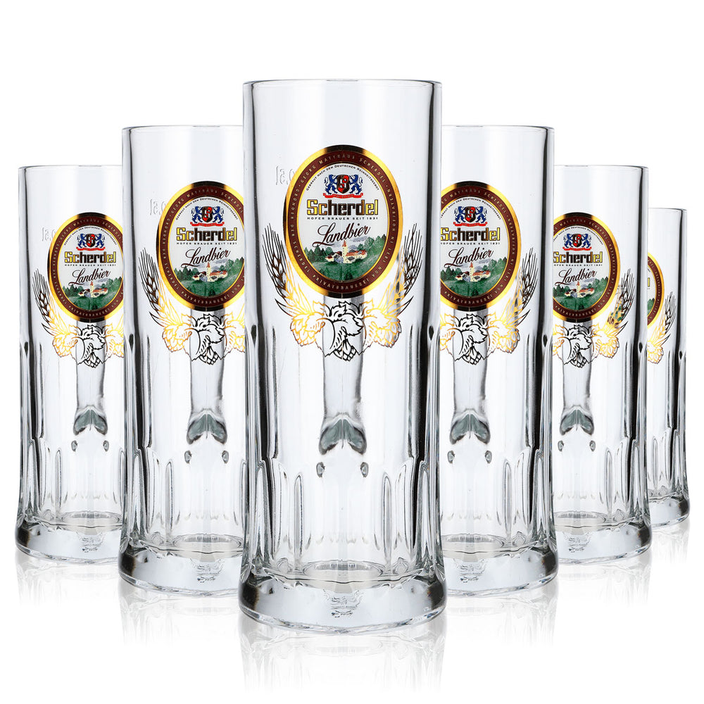 6 bicchieri da birra Scherdel Bierseidel 0,5 l con decorazione dorata in rilievo