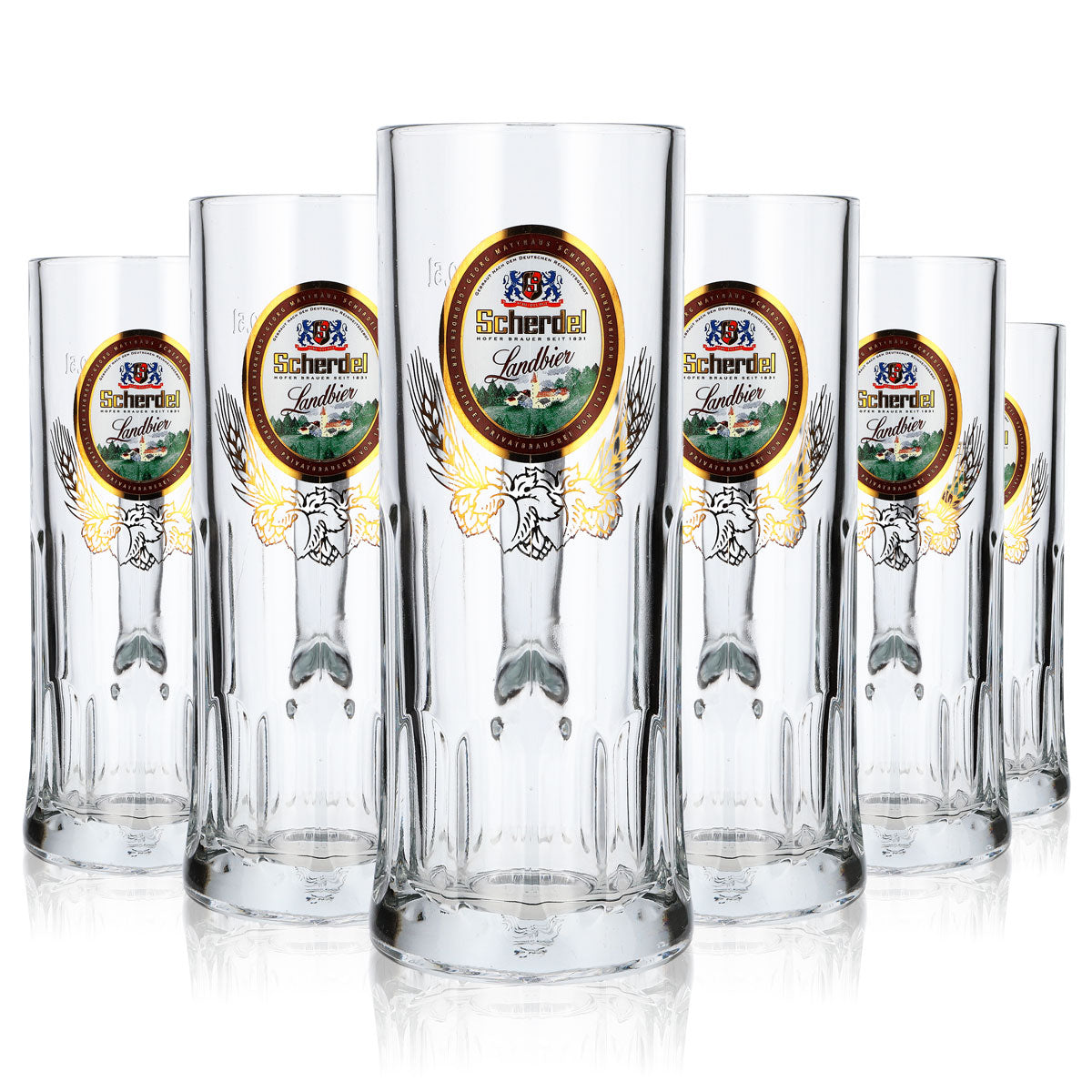 6 bicchieri da birra Scherdel Bierseidel 0,5 l con decorazione dorata in rilievo