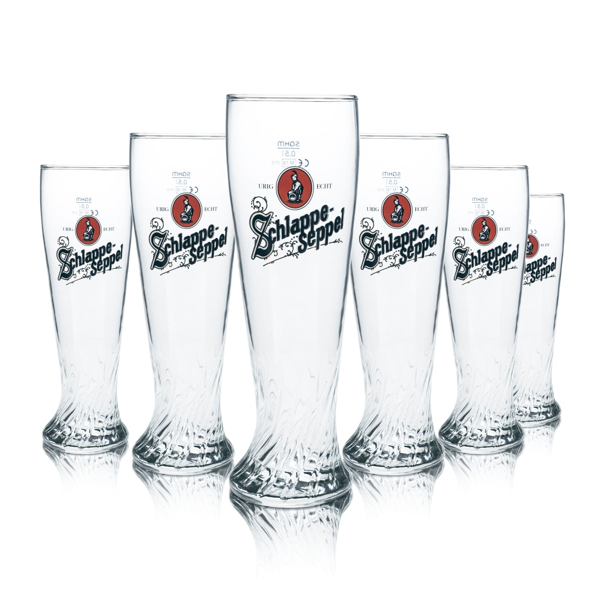 6 bicchieri da birra Schlappeseppel 0,5 l per birra di frumento bianca con lievito, bicchieri da birra Gastro Bräu