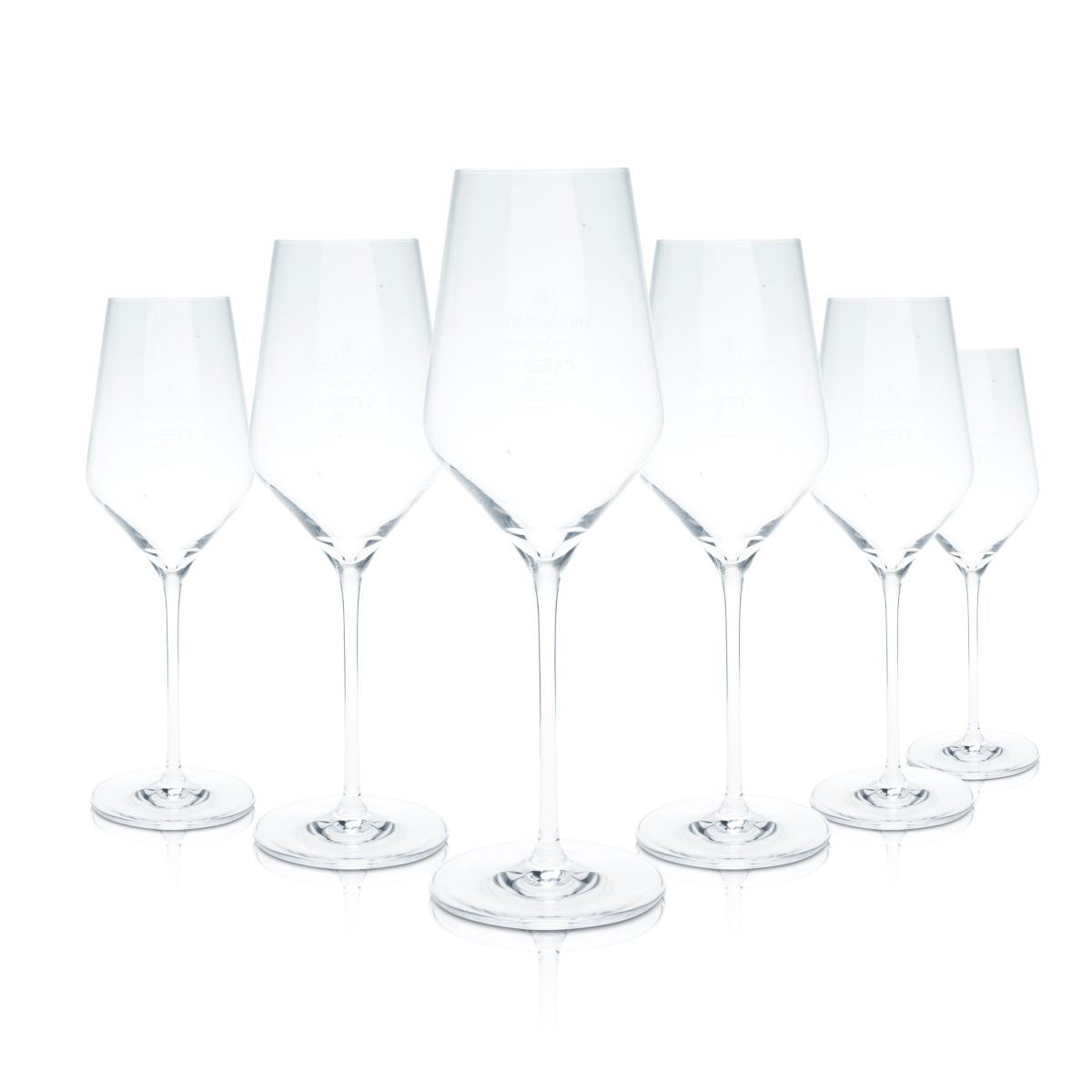 6 bicchieri da vino Schlumberger in vetro da 0,4 l, calice, set per aperitivi e long drink, bicchieri da spumante