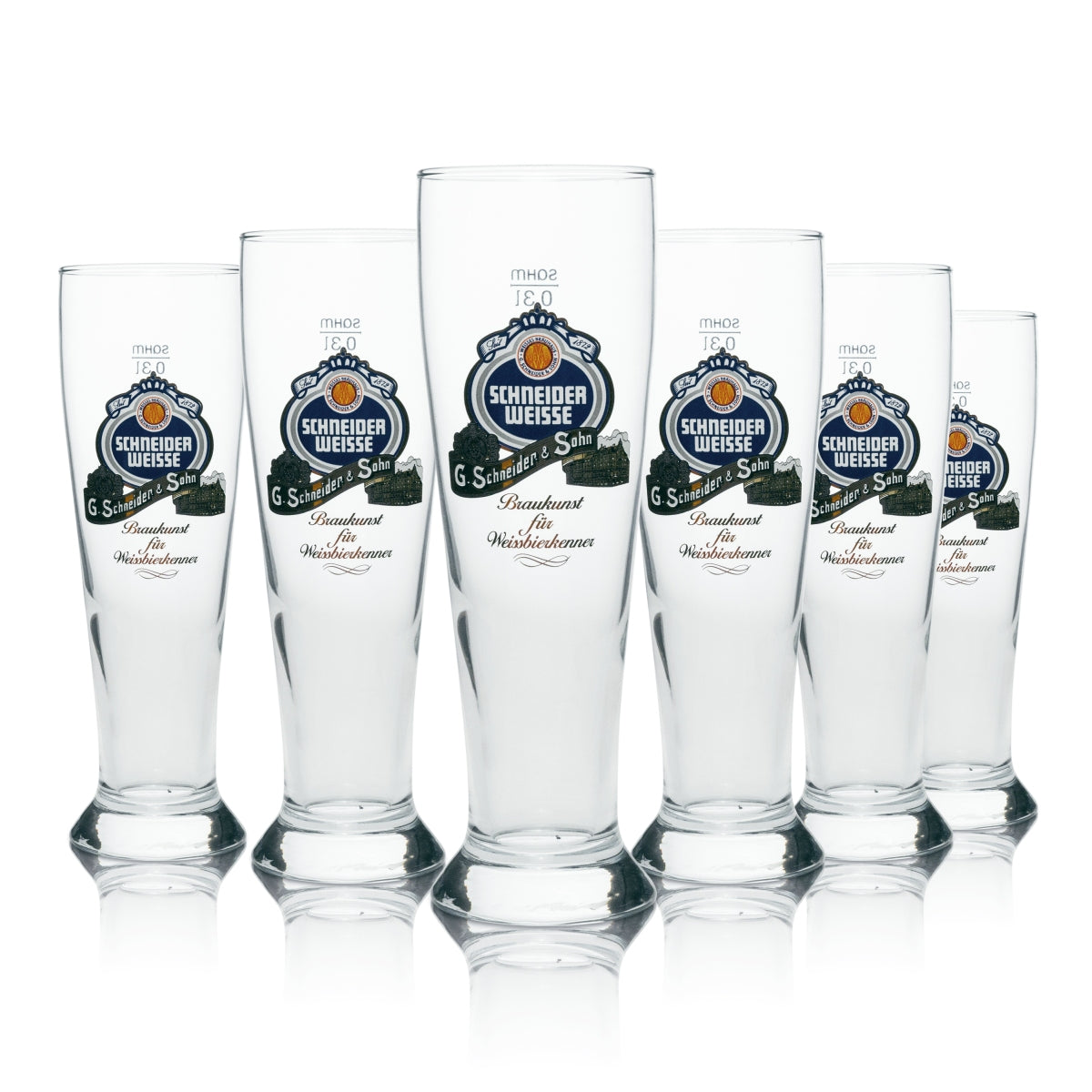 6 bicchieri da birra Schneider Weisse Weißbier 0,3 l Hefe Kristall Weizen calibrati per uso gastronomico