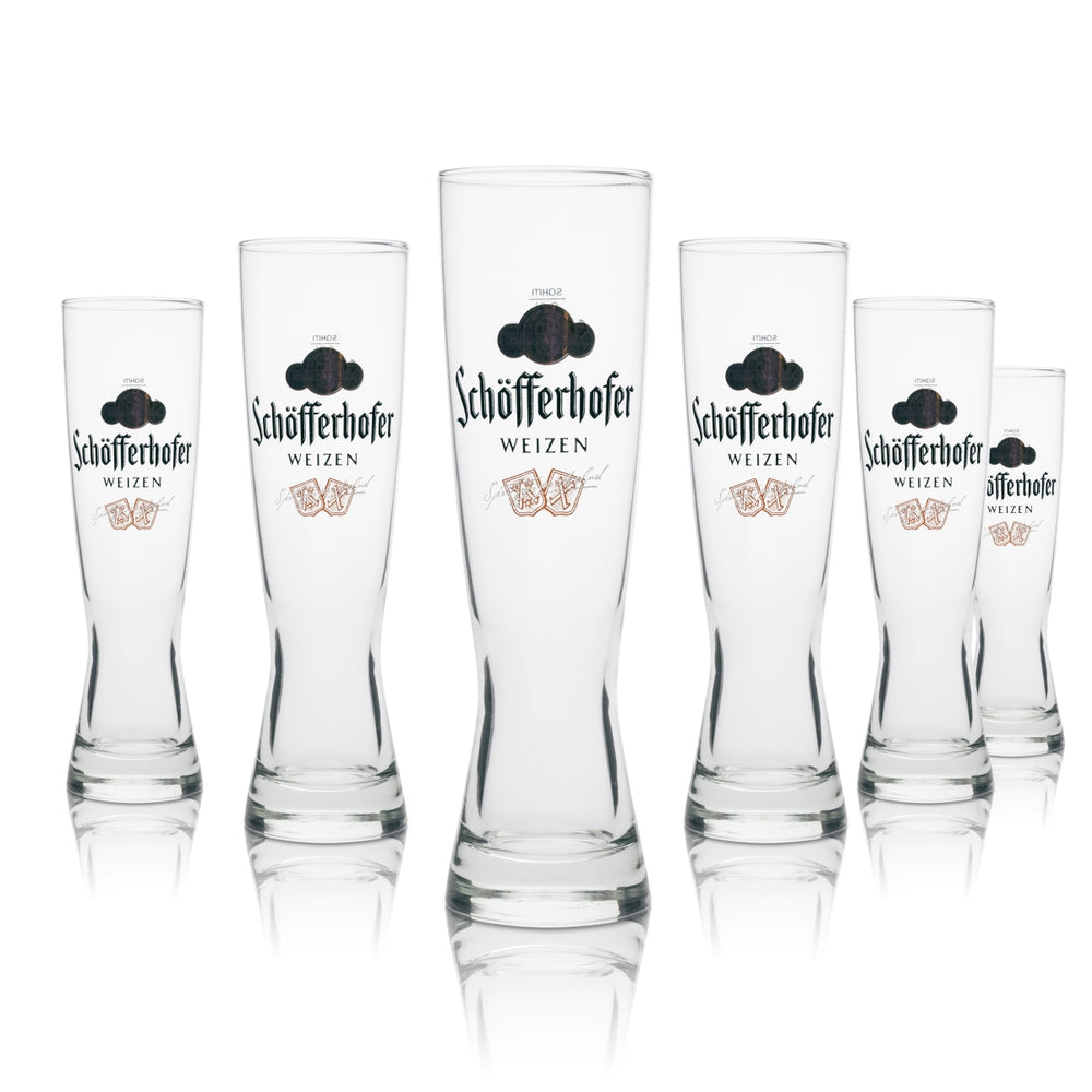 6 bicchieri da birra Schöfferhofer Weißbier 0,3 l Hefe Kristall Weizen calibrati per uso gastronomico