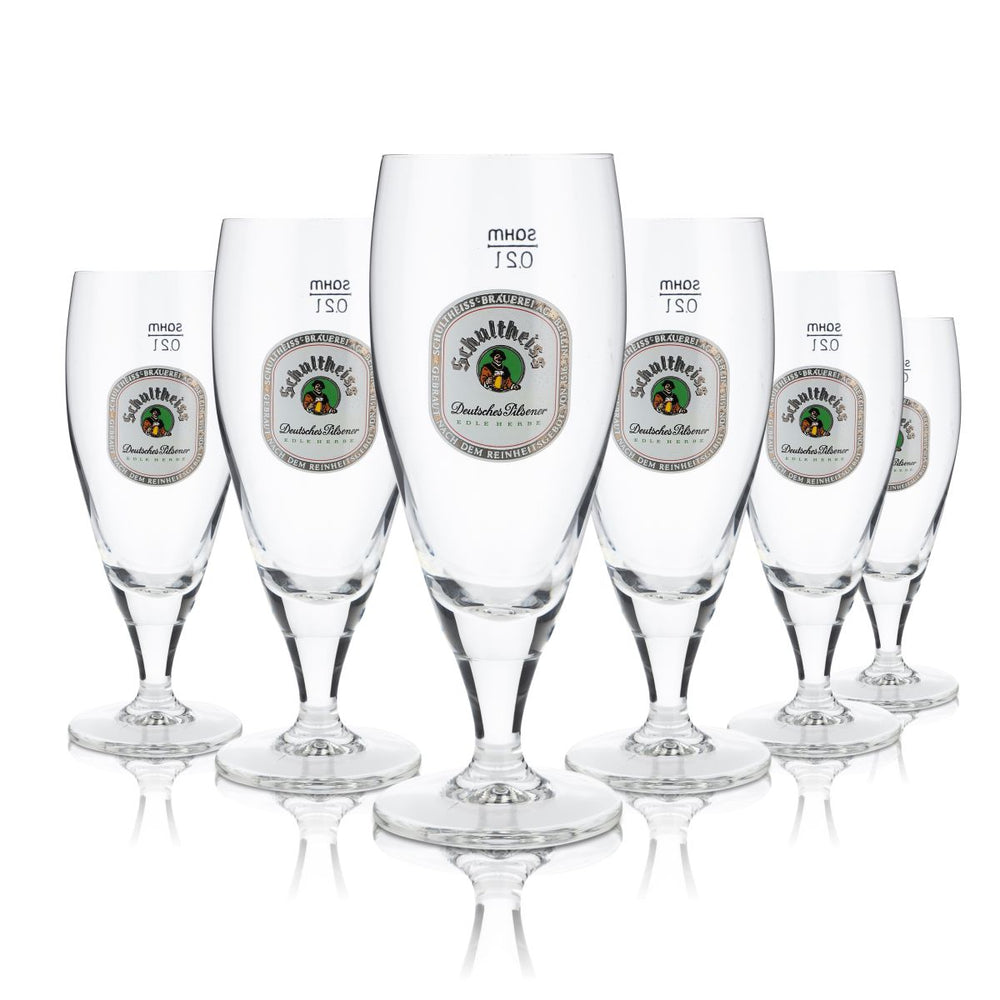 6 bicchieri da birra Schultheiss da 0,2 l Bicchieri da birra Pokal Lager Riva Pilsener tedesca