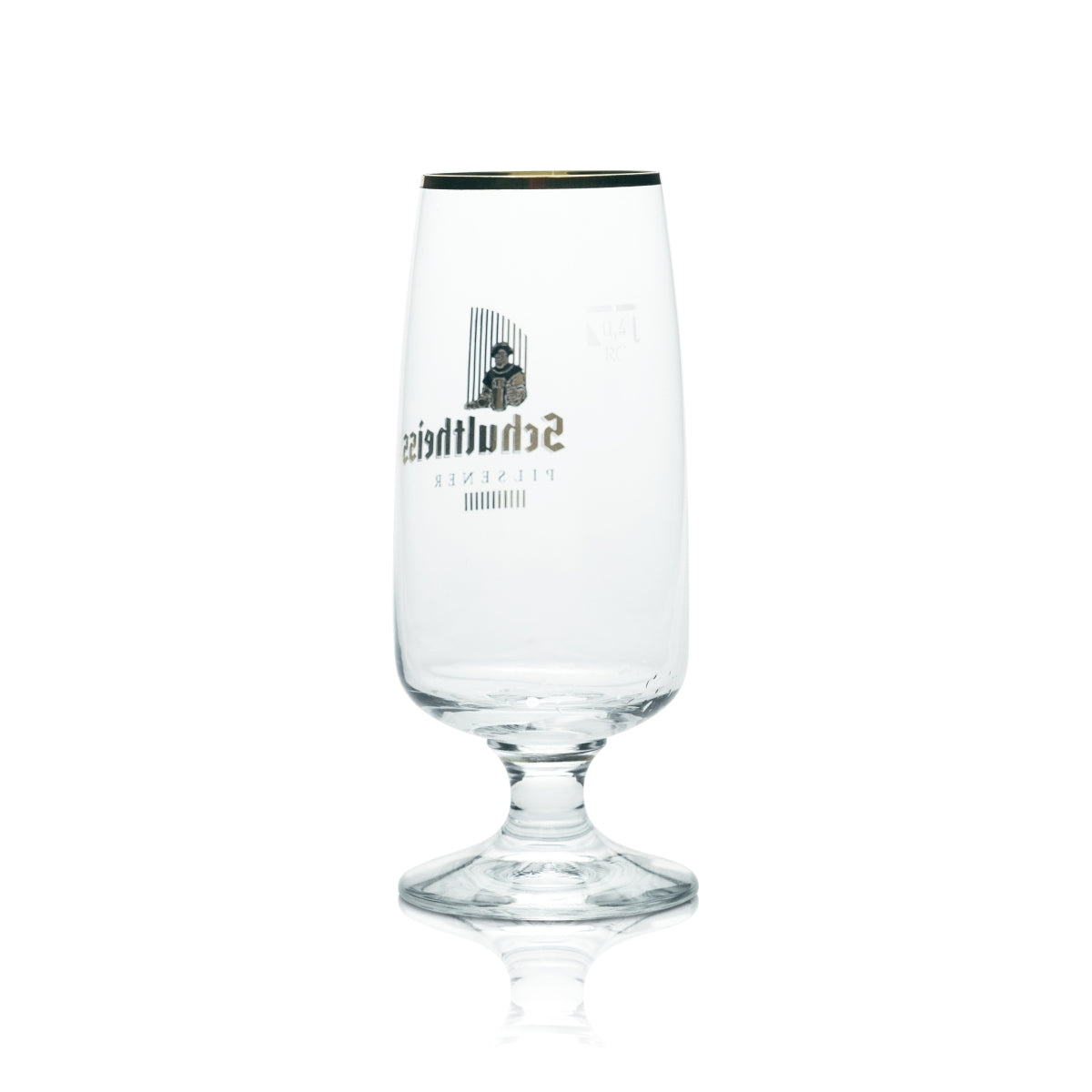 6 bicchieri Schultheiss da 0,4 l a forma di coppa Pils Tulip con bordo dorato Birrificio Kindl – Vista 3