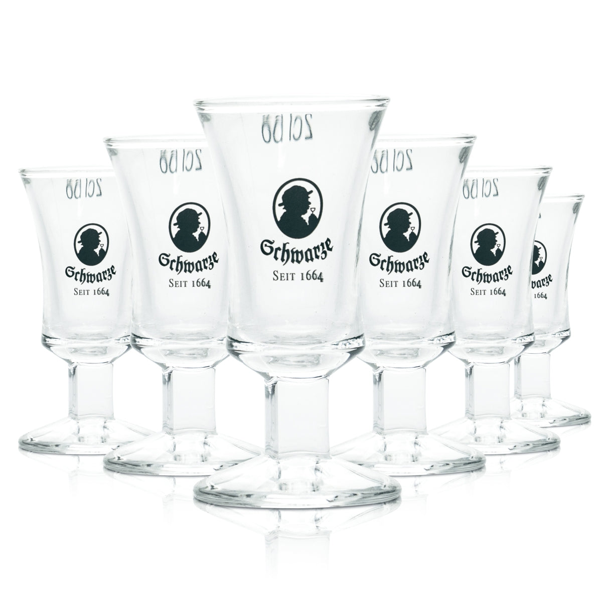 6 bicchieri da degustazione per grappa in vetro nero e semplice da 2 cl, distilleria Korn