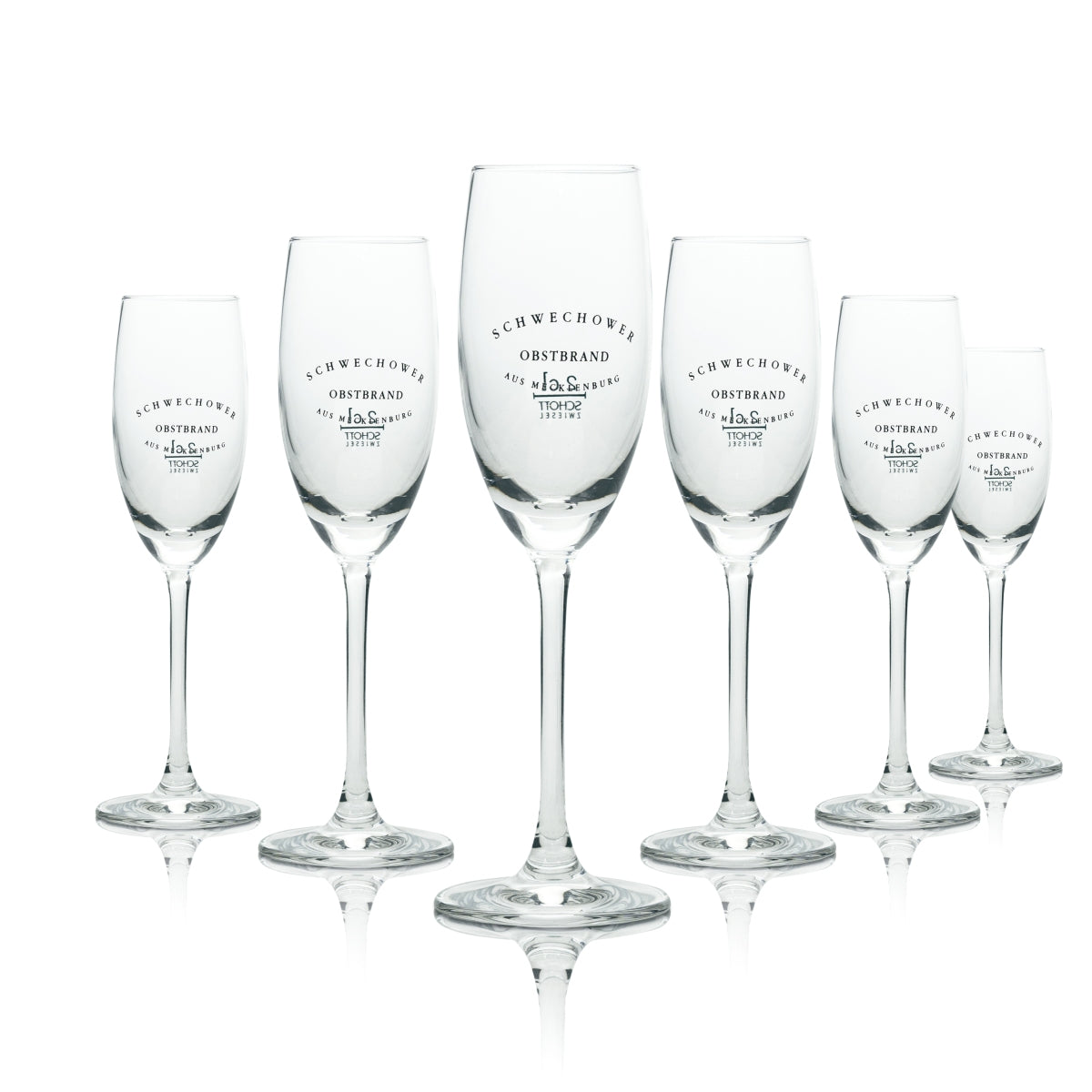 6x Acquavite di frutta Schwechower Bicchieri da liquore Bicchieri corti 2 cl Flûte Nosing Tasting