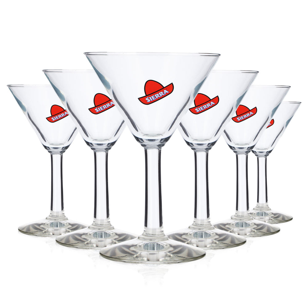 6 bicchieri da tequila Sierra da 0,15 l, bicchieri da martini con logo "cappello rosso", Durobor