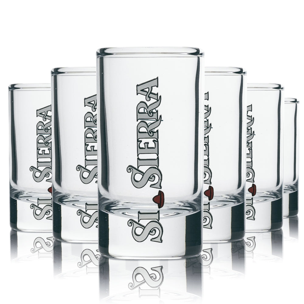 6x Sierra Tequila Bicchiere Stamper Bicchierino corto 2 cl SI SIERRA