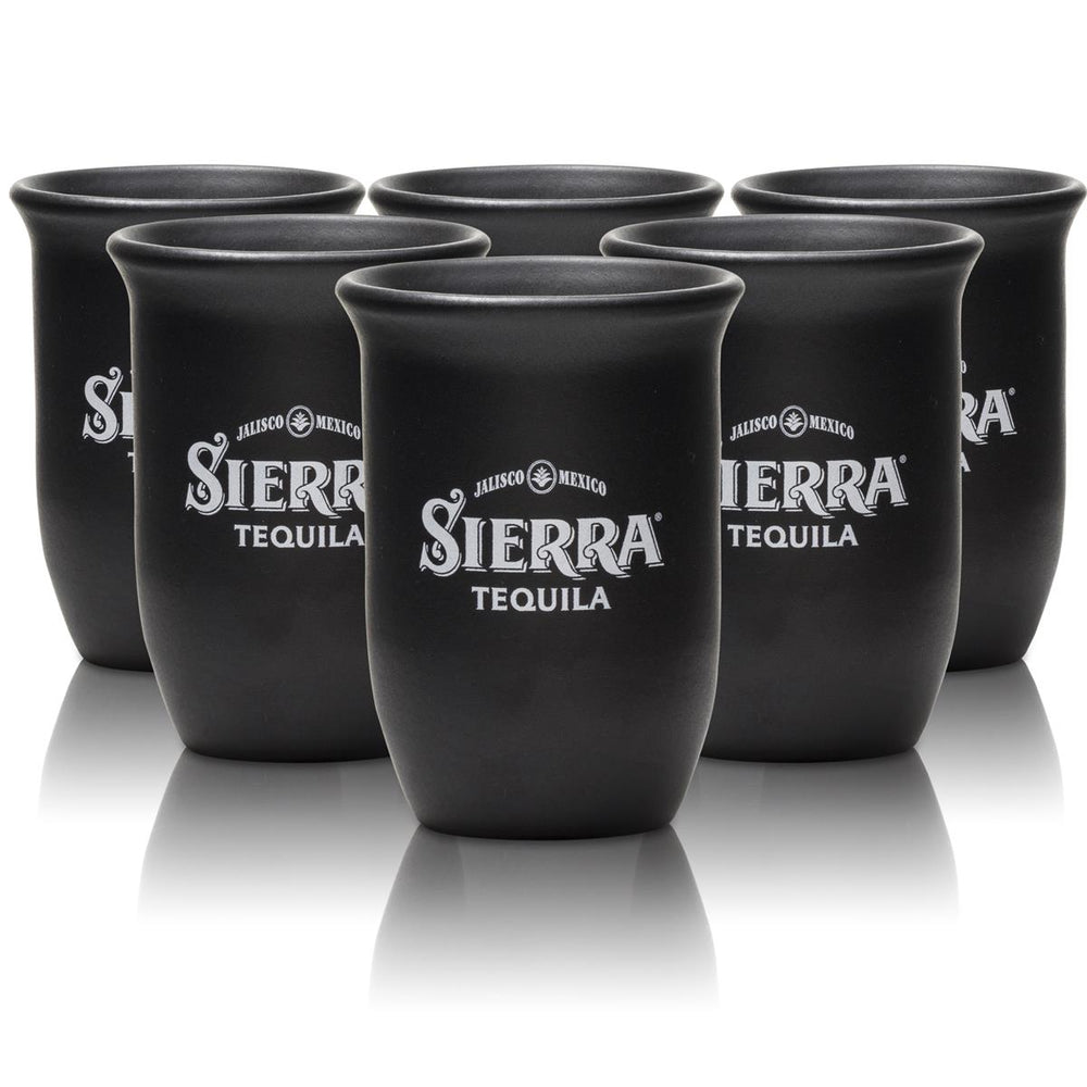 6x Sierra Tequila tazza nera con paloma