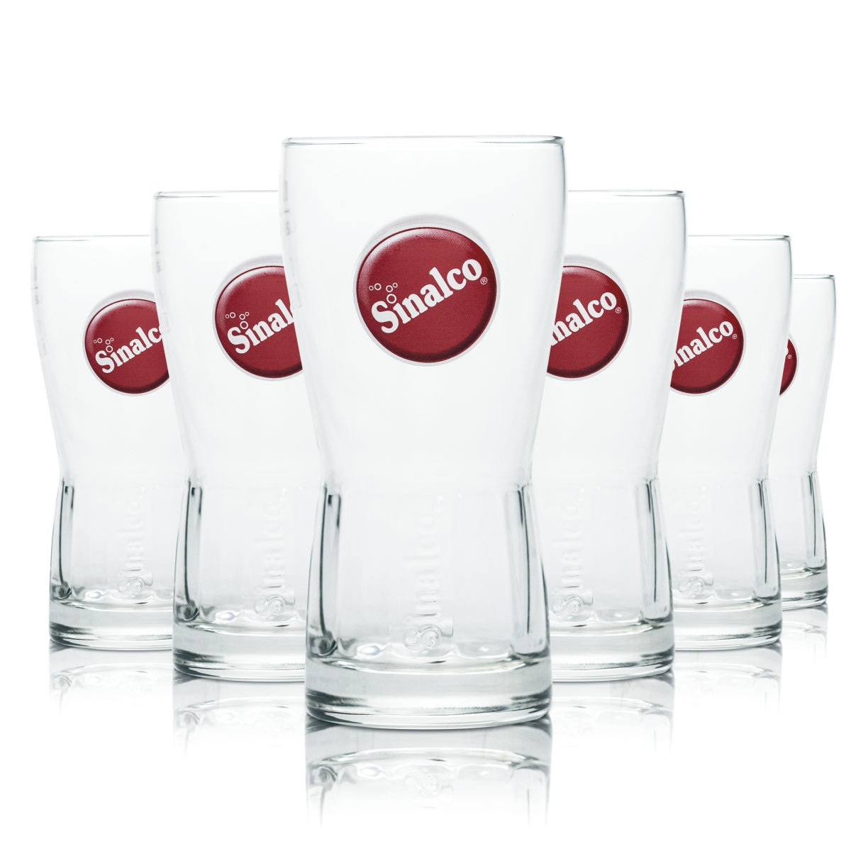 6 bicchieri Sinalco da 0,2 l con rilievo e contorno, bibite analcoliche, gastronomia, calibrati