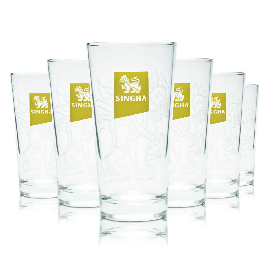 6 bicchieri da birra Singha 0,25 l Willi Becher Bicchieri da birra chiara Set di bicchieri Thailandia