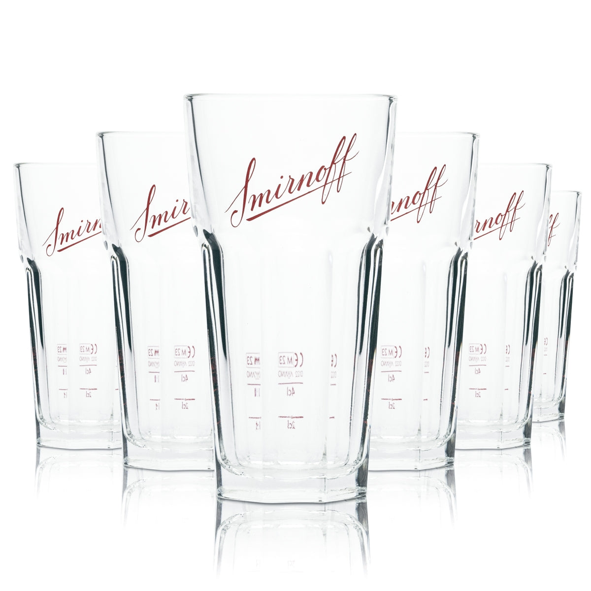6 bicchieri da long drink Smirnoff 0,25 l, bicchieri sagomati, bicchieri da cocktail Vodka Gastro Club