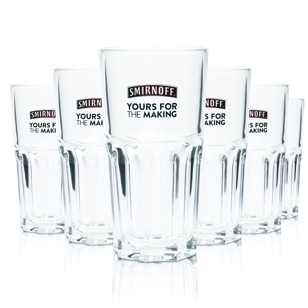 6 bicchieri da vodka Smirnoff 0,3 l bicchieri da long drink con rilievo Yours For The Making bicchieri da bar