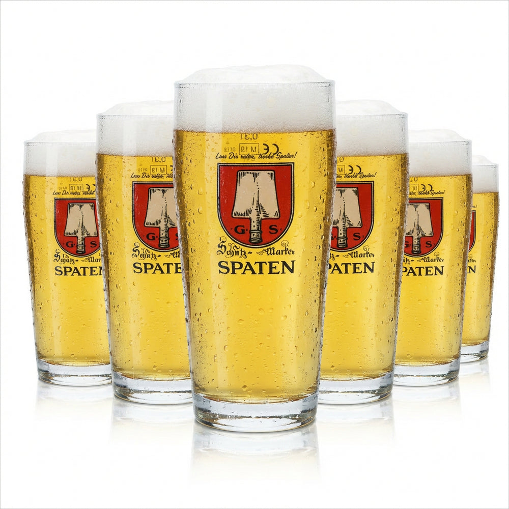 6 bicchieri da birra Spaten 0,3 l Willi Bicchieri da birra Birrificio Tumbler Stemma con leone