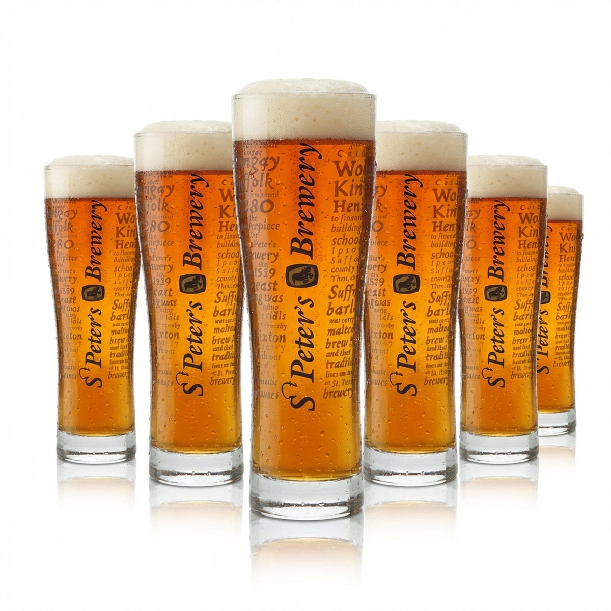 6 bicchieri da birra St. Peter's Brewery 0,5 l, forma a tulipano, bicchieri da birra da bar