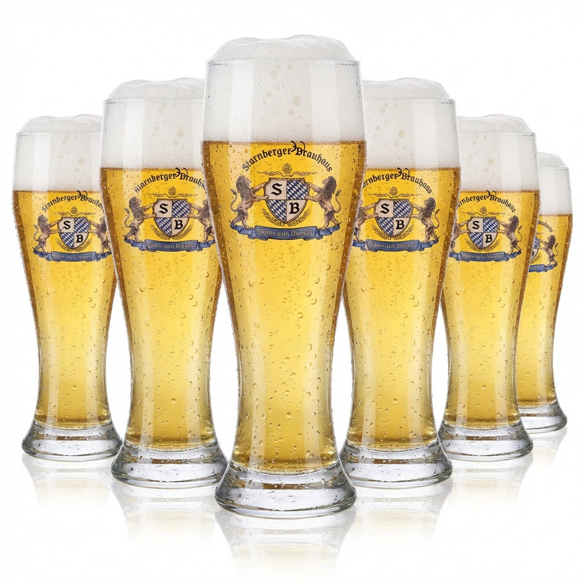 6 bicchieri da birra Starnberger Brauhaus Bicchieri da birra in vetro 0,3 l Bicchiere da birra bianca