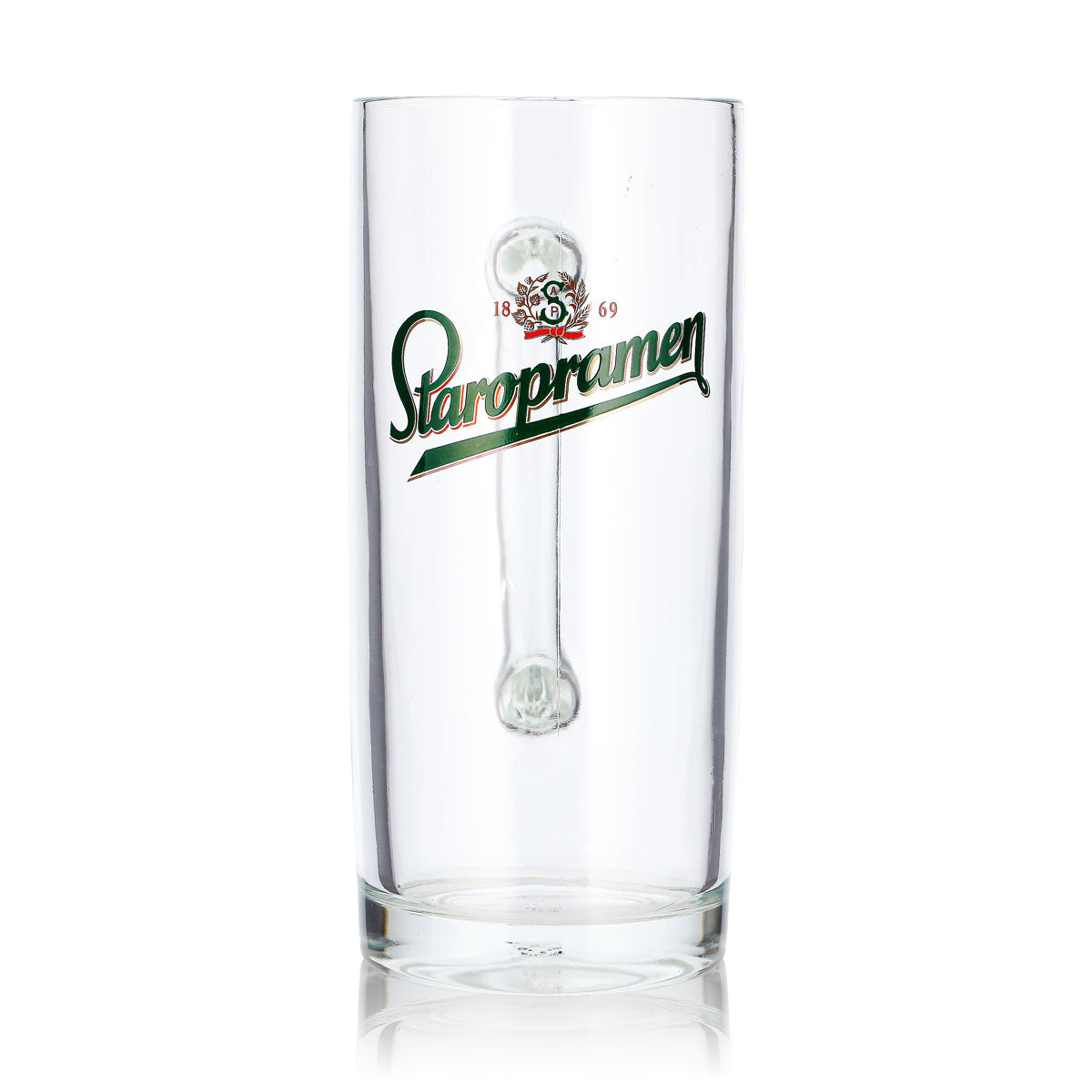 6 bicchieri da birra Staropramen da 0,4 l con logo verde Sahm (set da 6) – Vista 2
