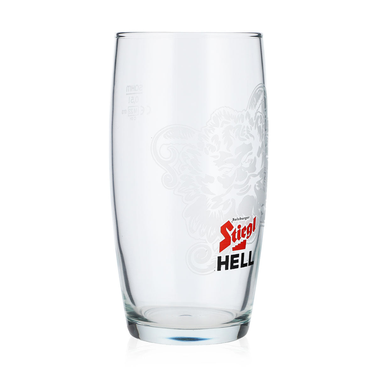 6 bicchieri da birra Stiegl da 0,5 l, modello Tumbler, vetro chiaro, logo bianco, bicchieri da whisky Sahm (set da 6) – Vista 2