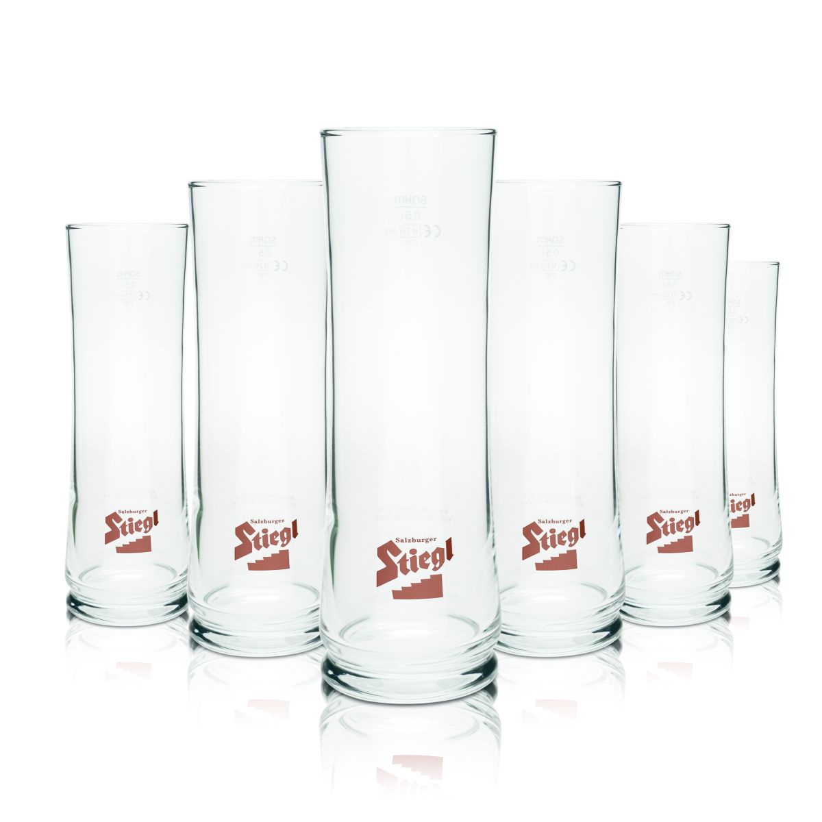 6 bicchieri da birra Stiegl 0,5 l, bicchieri a calice, set di bicchieri da birra, birrificio austriaco